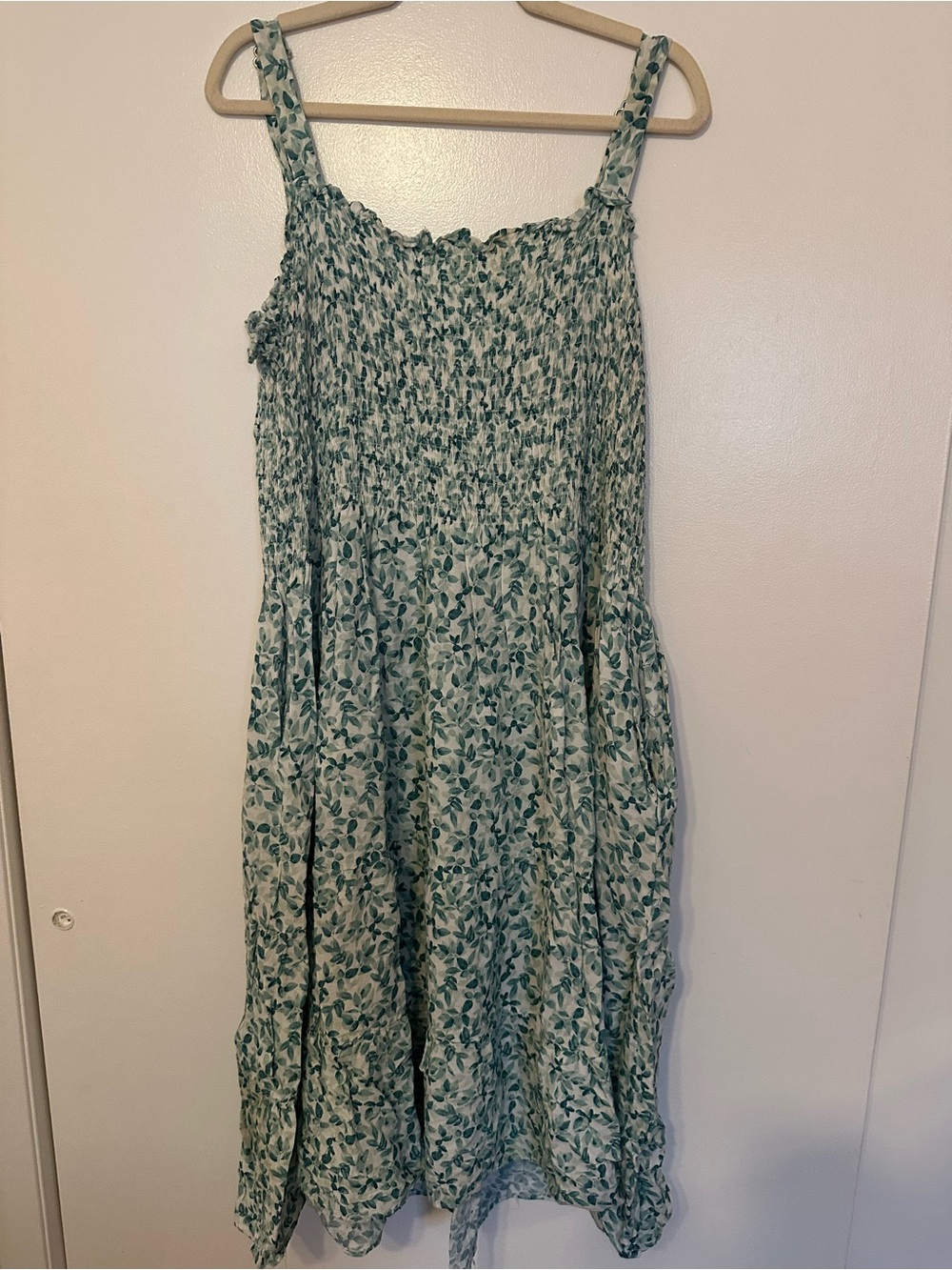 City Chic Green Leaf Print Sundress